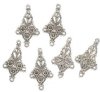 3 Pair of 37x22mm Antique Silver Drop Filigrae Earrings